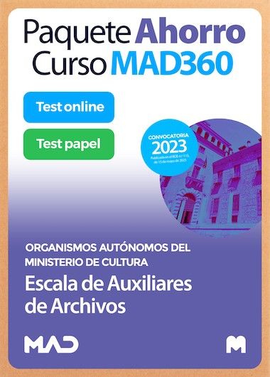 Temario y Test Auxiliares de Archivos Ministerio de Cultura